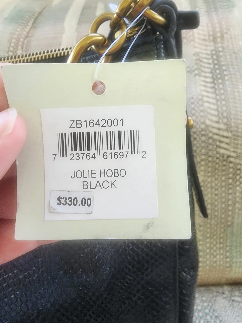 Fossil Jolie Black Chevron Studded Shoulder Or Crossbody Bag